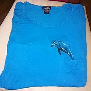 💯Dolphin Blue Essential Slouchy Tee🐦